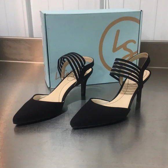 Life Stride Black Strappy Pointed-Toe Heels - Picture 2 of 5